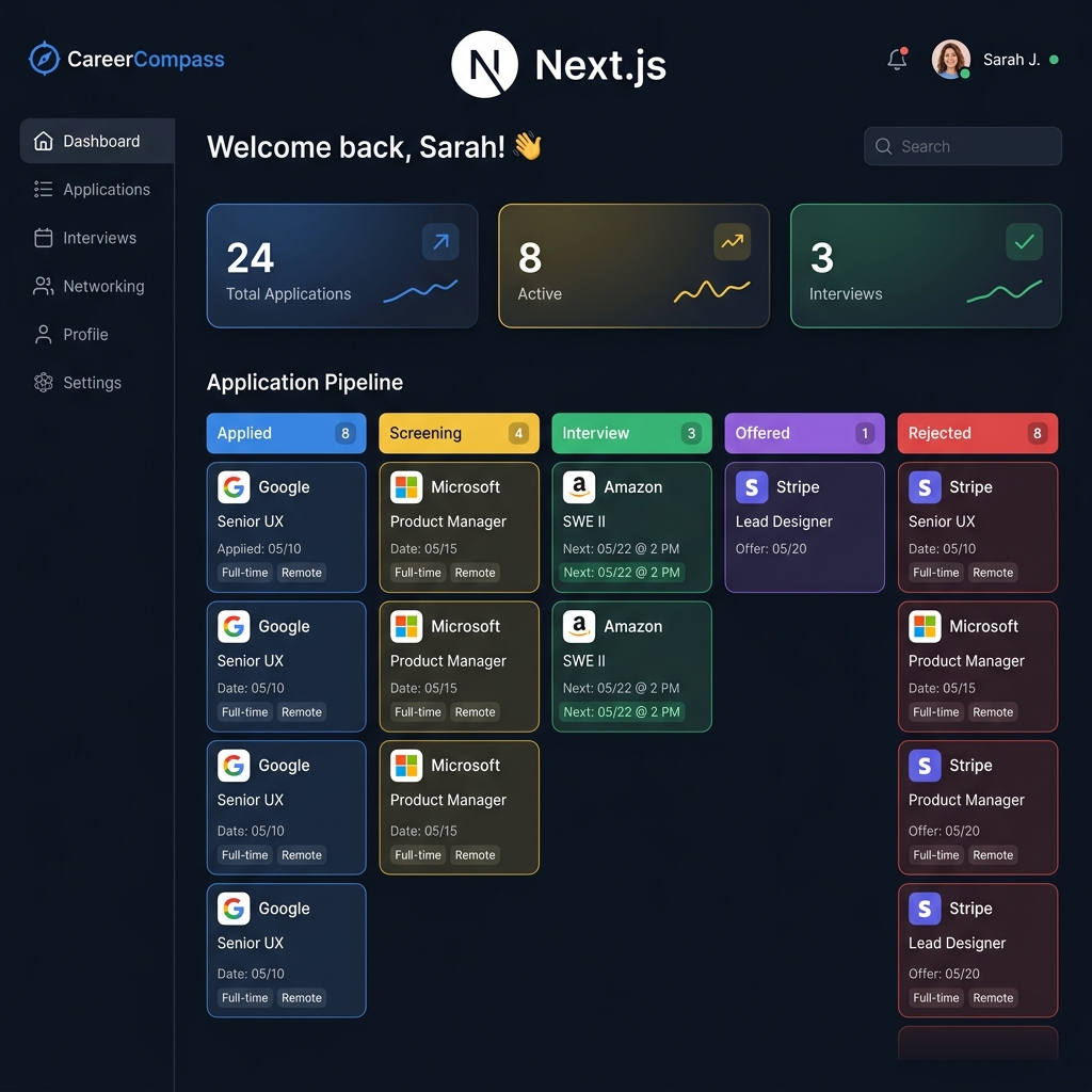 CareerCompass – Job Application Tracker Dashboard